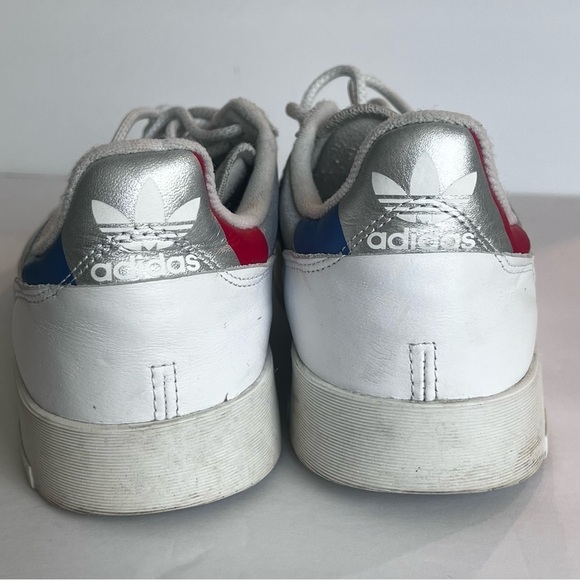 Adidas Mena Supercourt White leather Scarlet Suede Mesh Discontinued Size 12 ➡️ - Picture 4 of 9